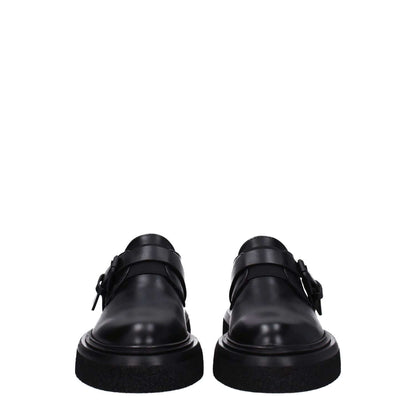 Max Mara Black Leather Oxfords And Derbies