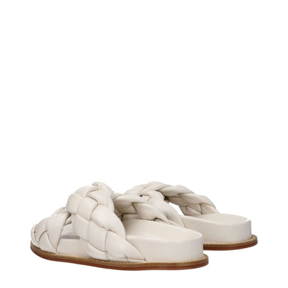 Fabiana Filippi Beige Leather Slippers