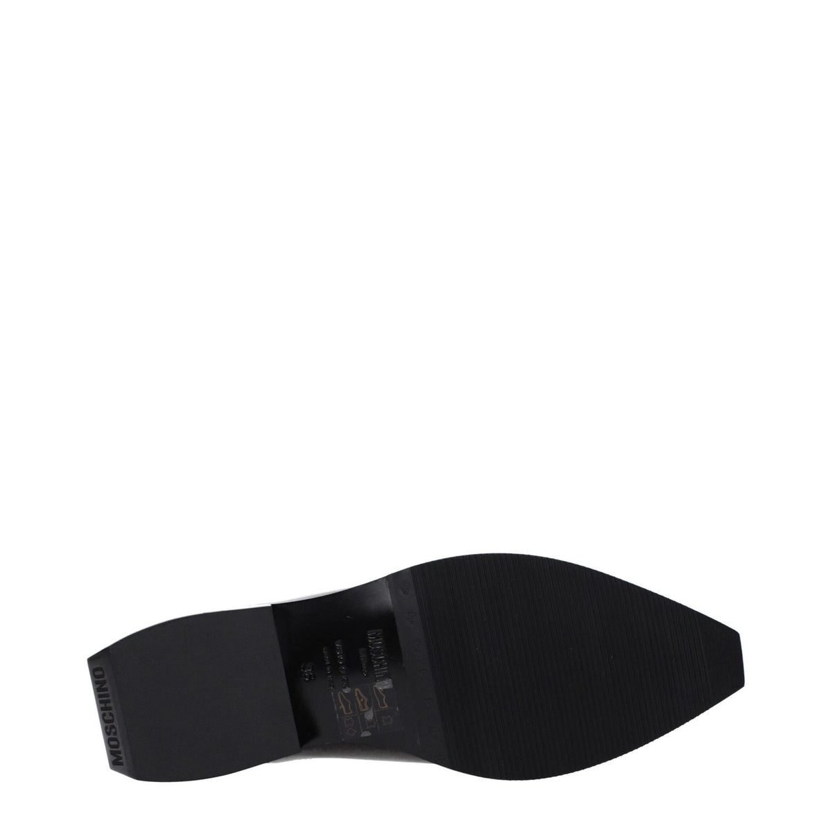 Moschino Black Leather Mules