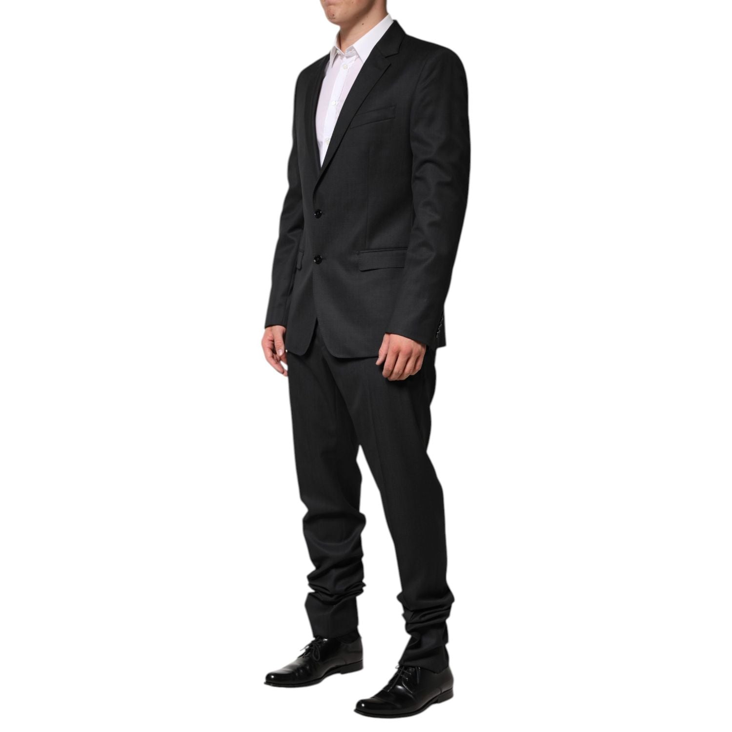Dolce & Gabbana Dark Gray Wool Single Breasted 2 Piece Suit