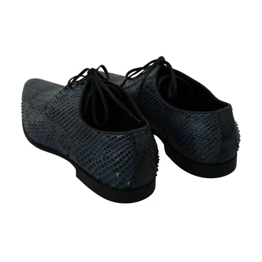 Dolce & Gabbana Blue Python Leather Snakeskin Shoes