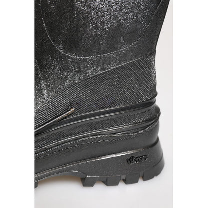 Dolce & Gabbana Metallic Gray Pull On Rain Boots Shoes