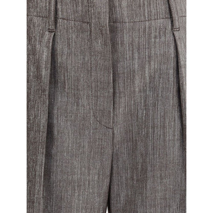 Brunello Cucinelli Brown Polyester Casual Pants