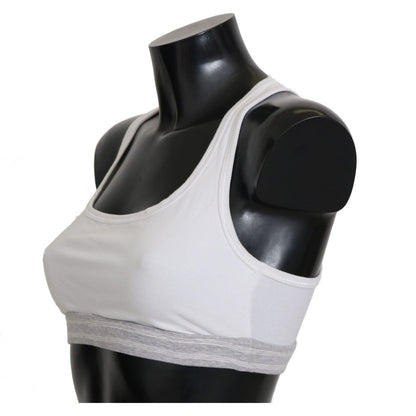 Dolce & Gabbana White Cotton Sport Stretch Bra Underwear