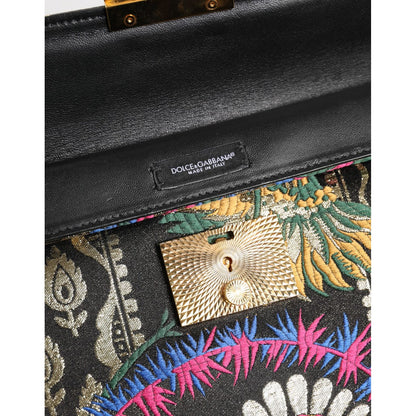 Dolce & Gabbana Multicolor Jacquard Floral Document Briefcase Bag