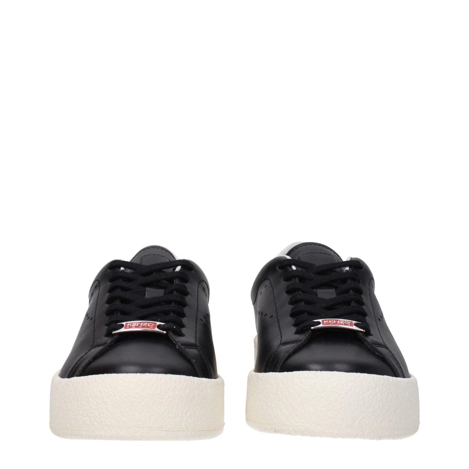Kenzo Black Leather Low Top Sneakers