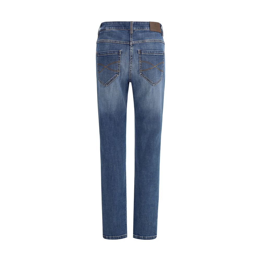 Brunello Cucinelli Blue Cotton Skinny Jeans