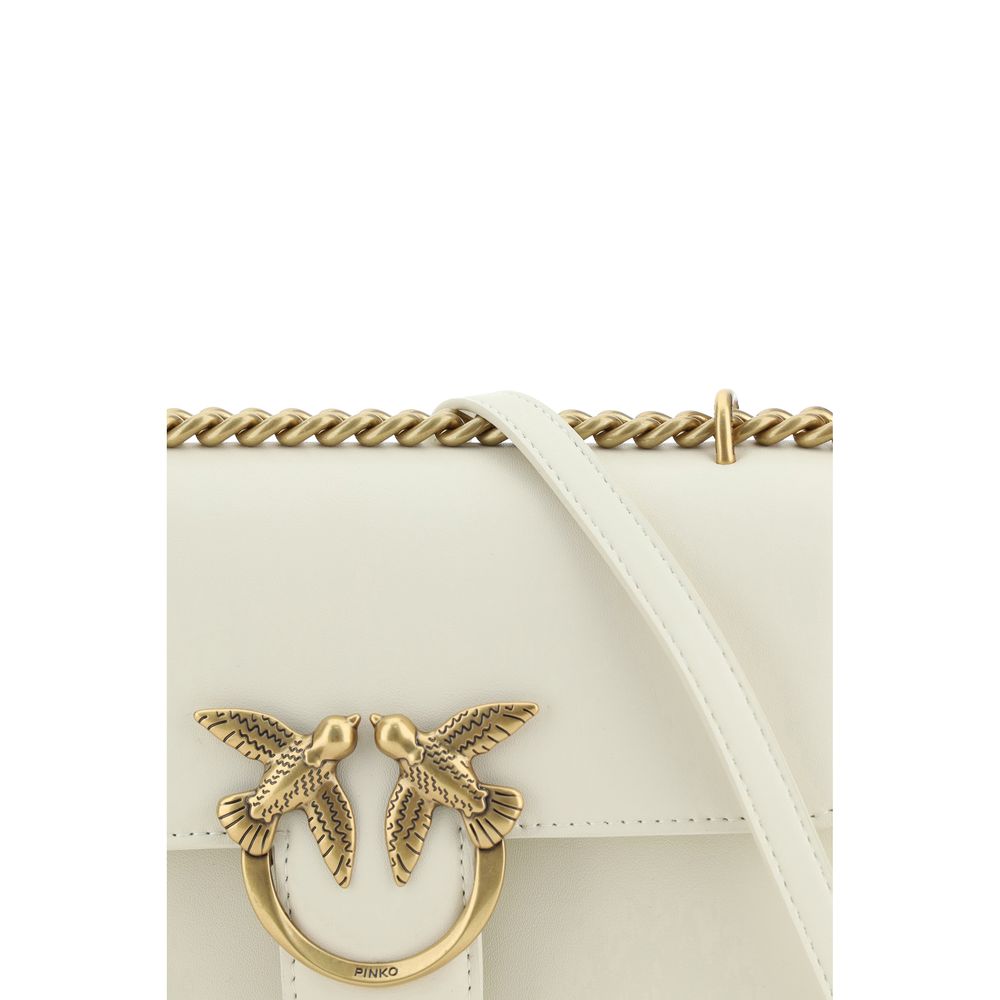 PINKO Beige Calf Leather Bos Taurus Shoulder Bag