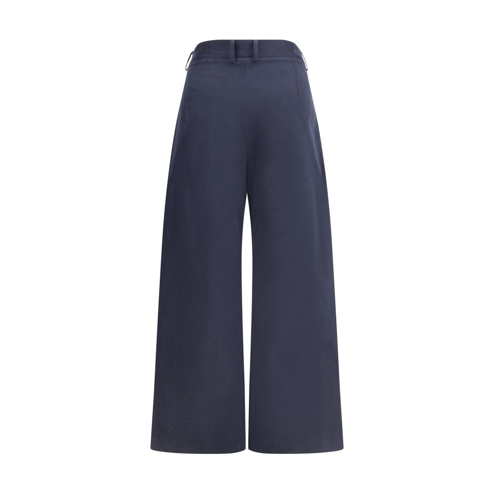 Ella Blue Cotton Casual Pants