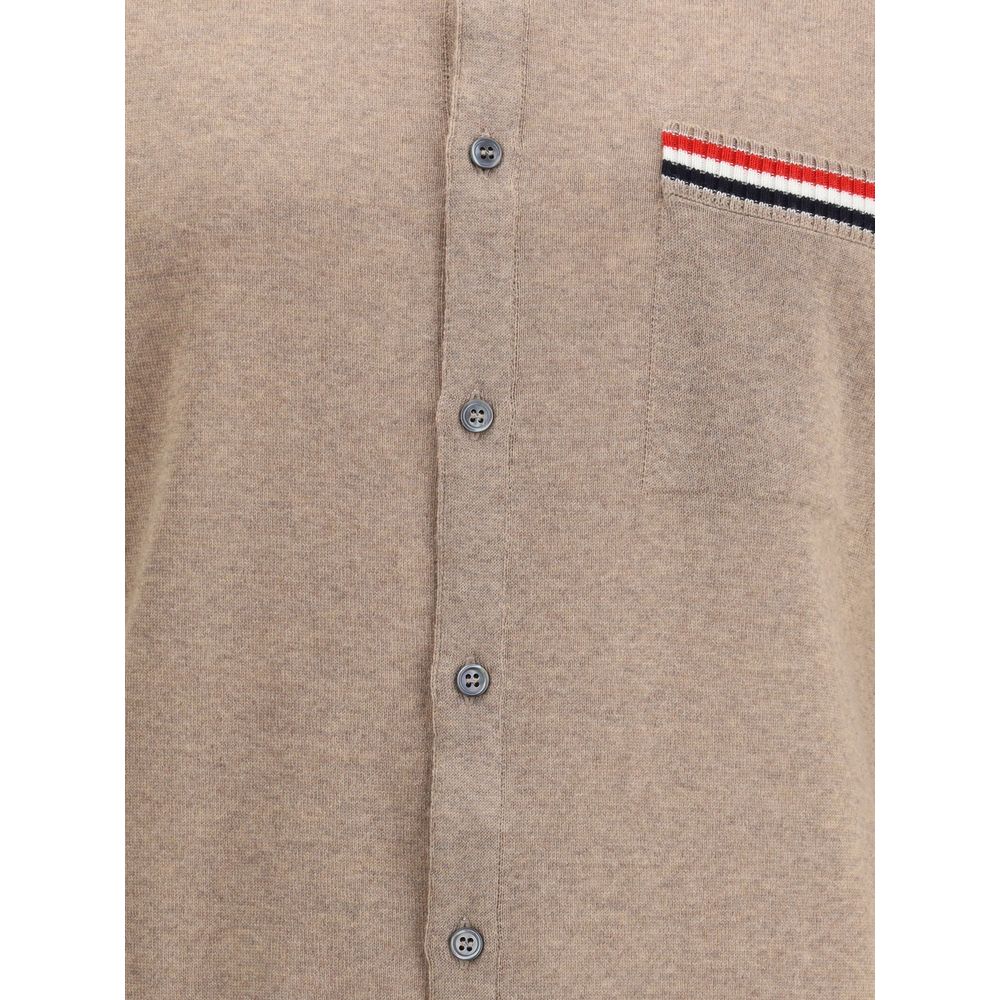 Thom Browne Beige Fleece Wool Cardigan