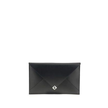 Fendi Black Leather Clutch Bag