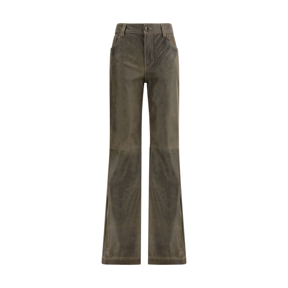 Etro Brown Leather Pants