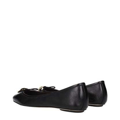Chloé Black Leather Ballet Flats