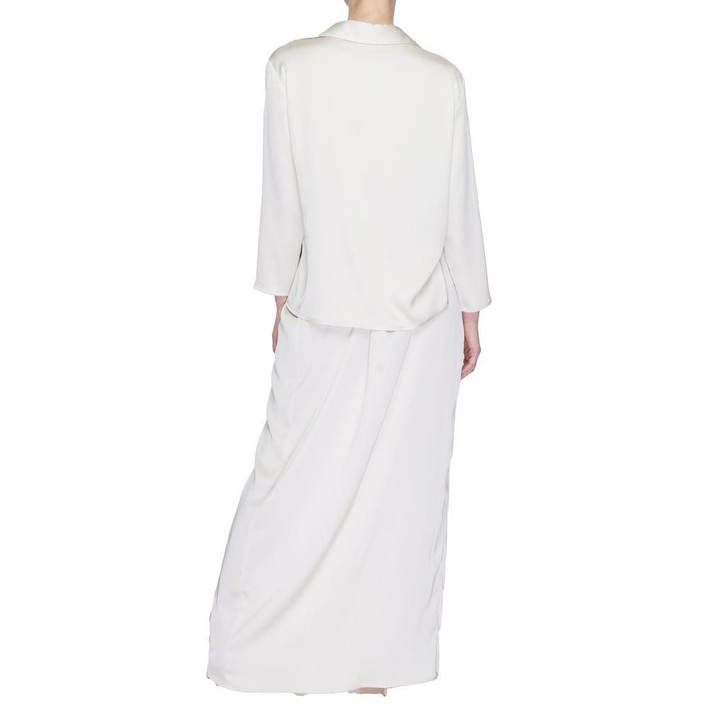 Sandro Ferrone Beige Polyester Long Dress