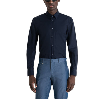 Antony Morato Blue Cotton Dress Shirt