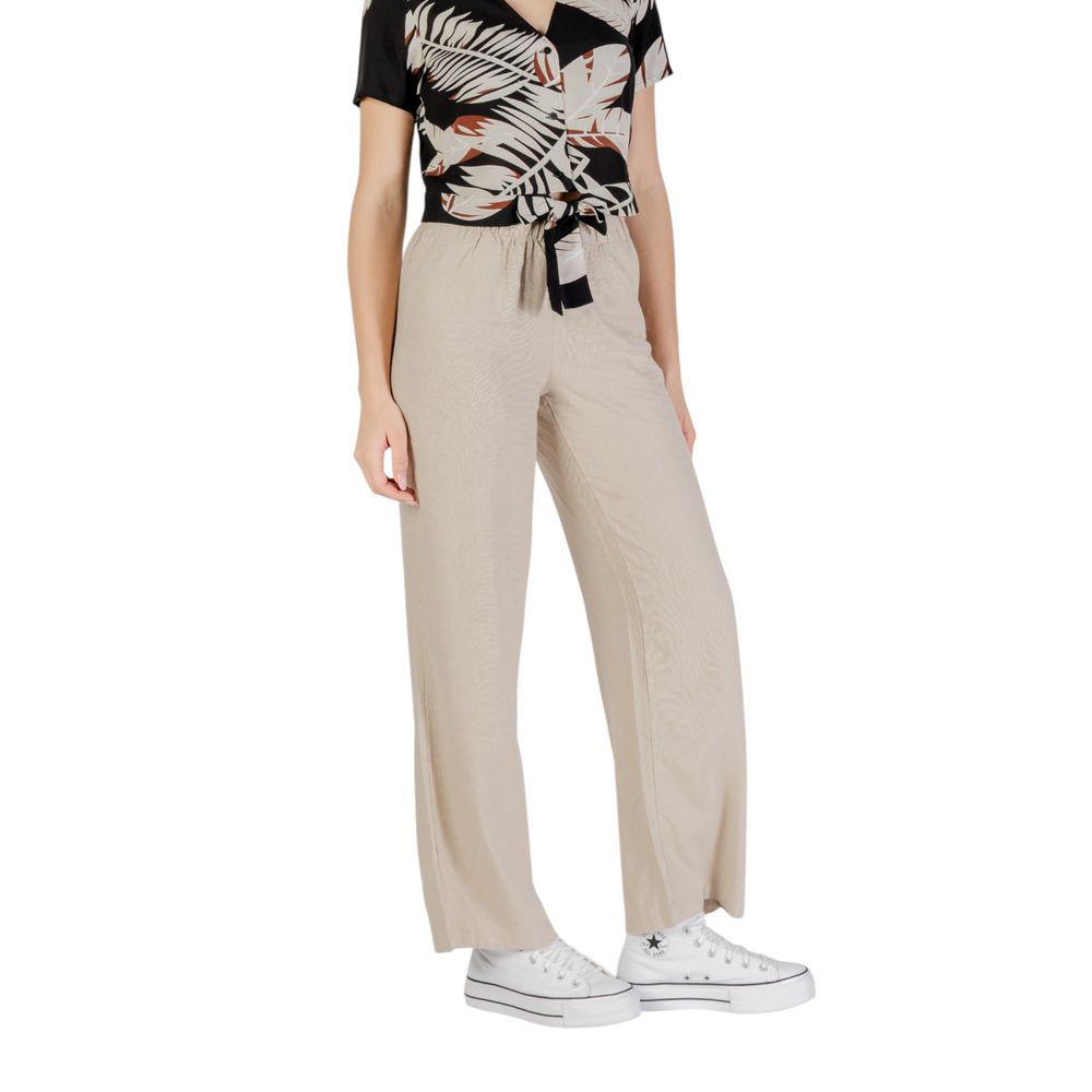 Only Beige Linen Casual Pants
