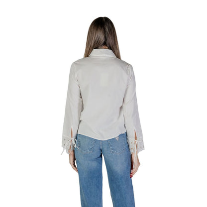 Jacqueline De Yong White Cotton Blouse