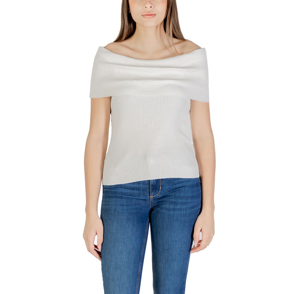 Only White Polyester T-Shirt