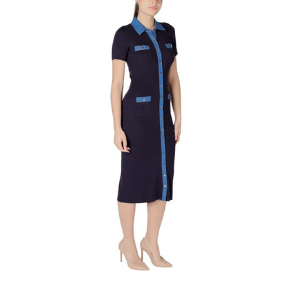 Morgan De Toi Blue Viscose Long Dress