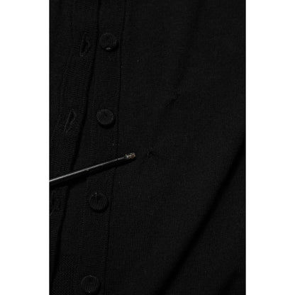Dolce & Gabbana Black Virgin Wool Buttoned Cardigan Sweater