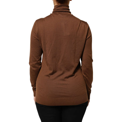 Dolce & Gabbana Brown Cashmere Turtle Neck Pullover Sweater