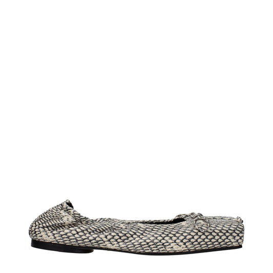 Jacquemus Beige Leather Ballet Flats