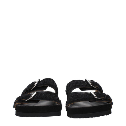 Isabel Marant Black Leather Slippers