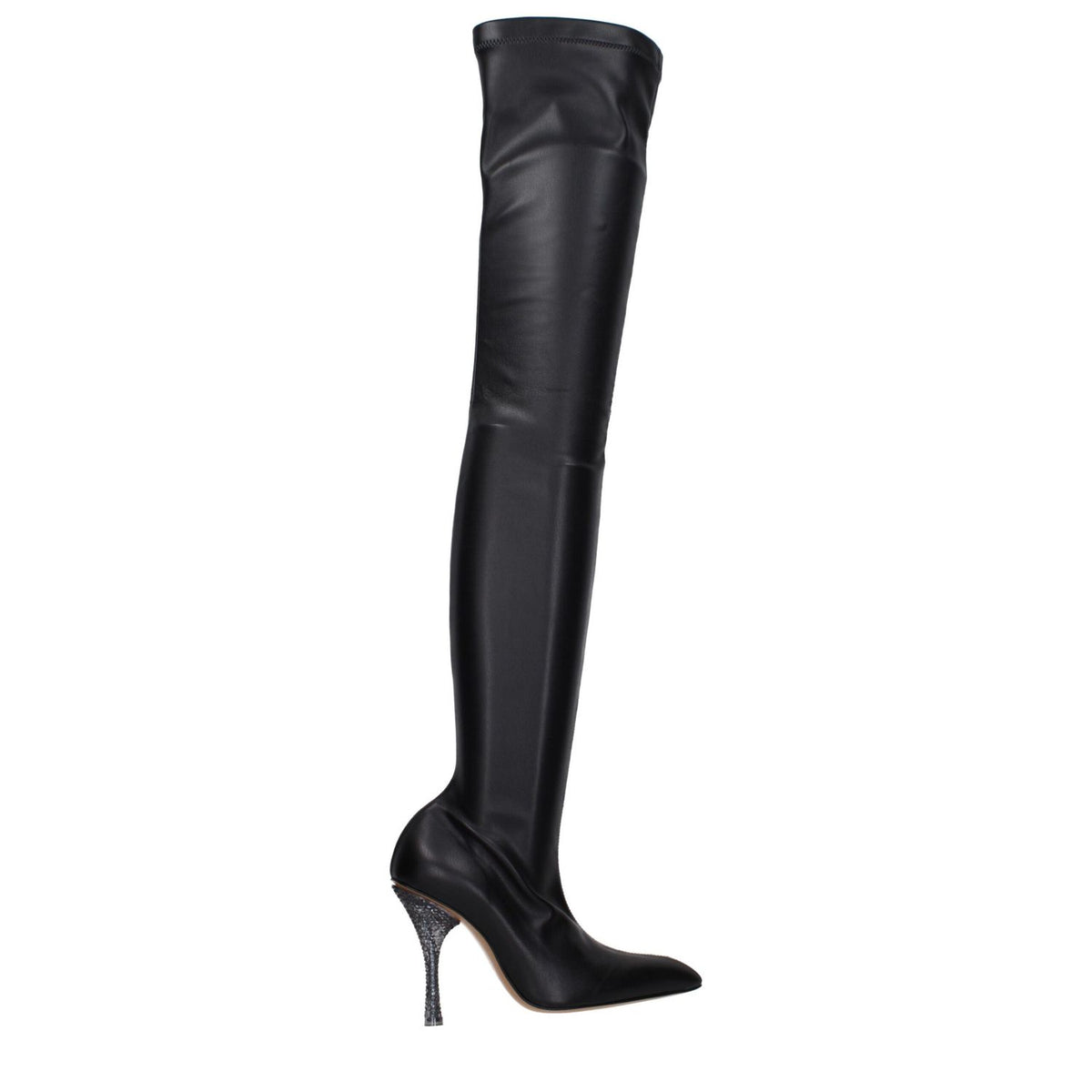 Off-White Black Leather Over The Knee