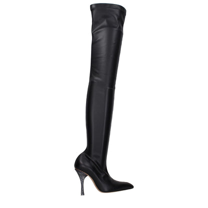 Off-White Black Leather Over The Knee