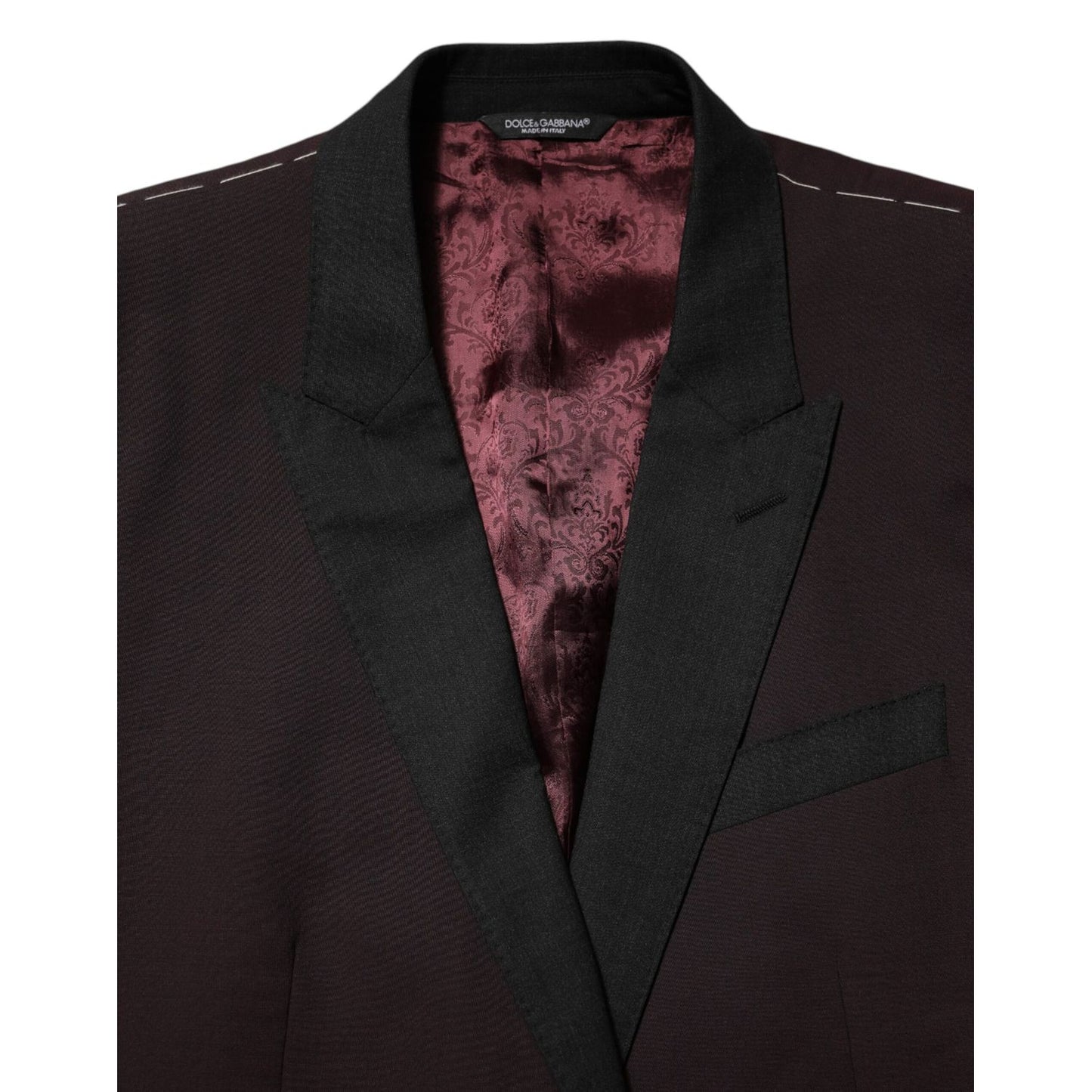 Dolce & Gabbana Maroon Wool 2 Buttons Suit Jacket Blazer