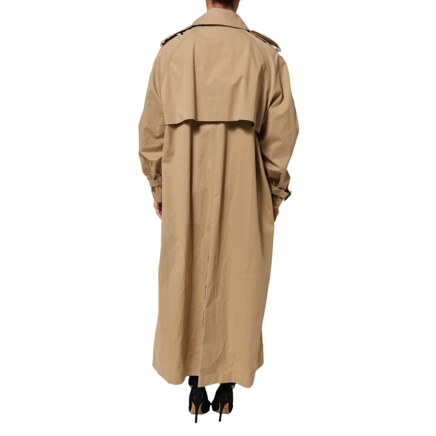 Dolce & Gabbana Khaki Double Breasted Trench Coat Jacket