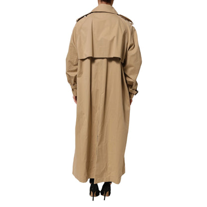 Dolce & Gabbana Khaki Double Breasted Trench Coat Jacket