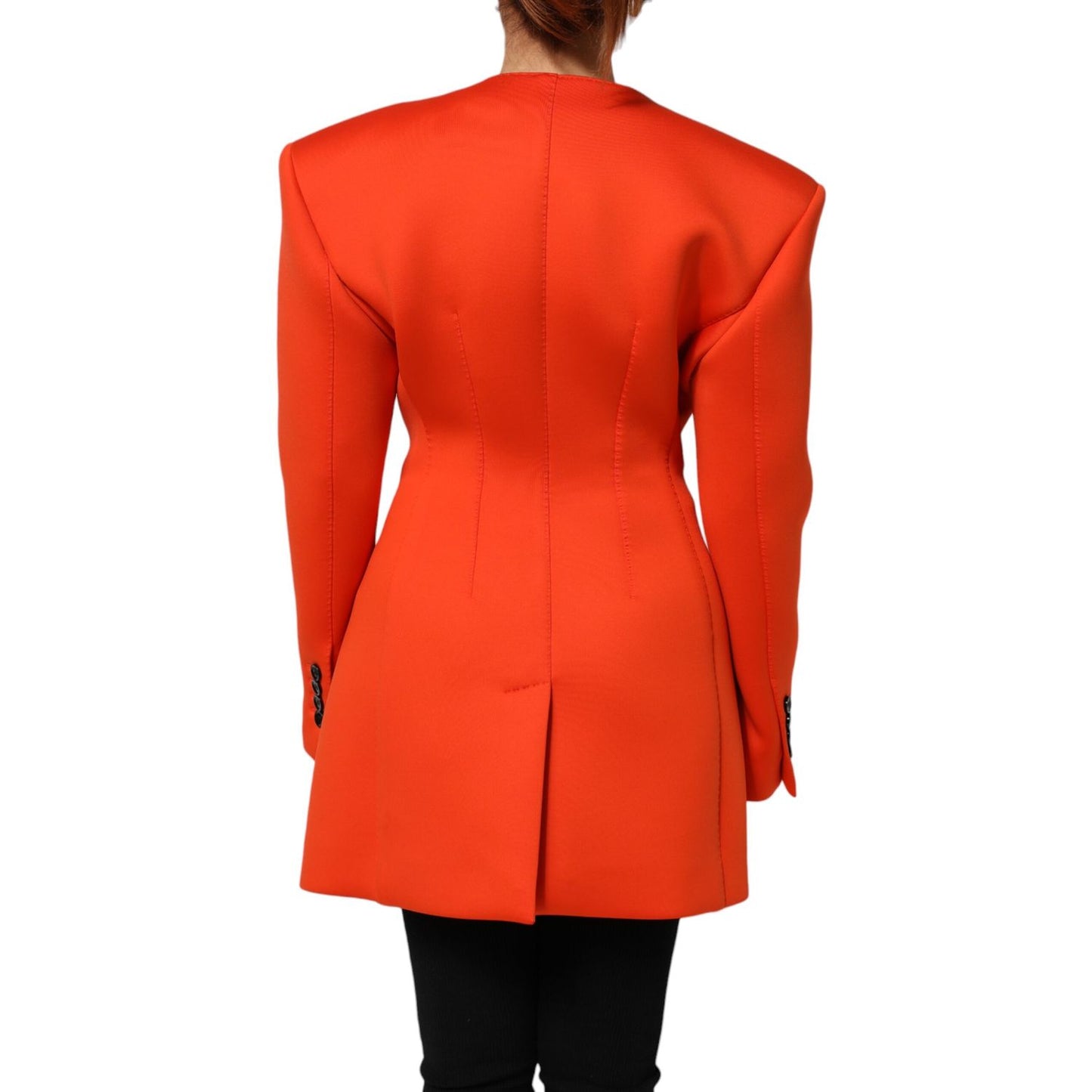 Dolce & Gabbana Red Buttoned Down Women Trench Coat Jacket