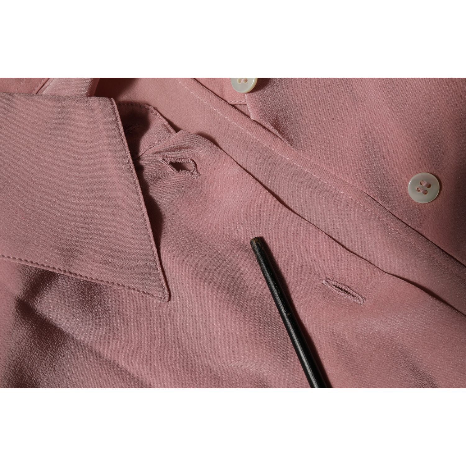 Dolce & Gabbana Pink Silk Collared Long Sleeves Blouse Top
