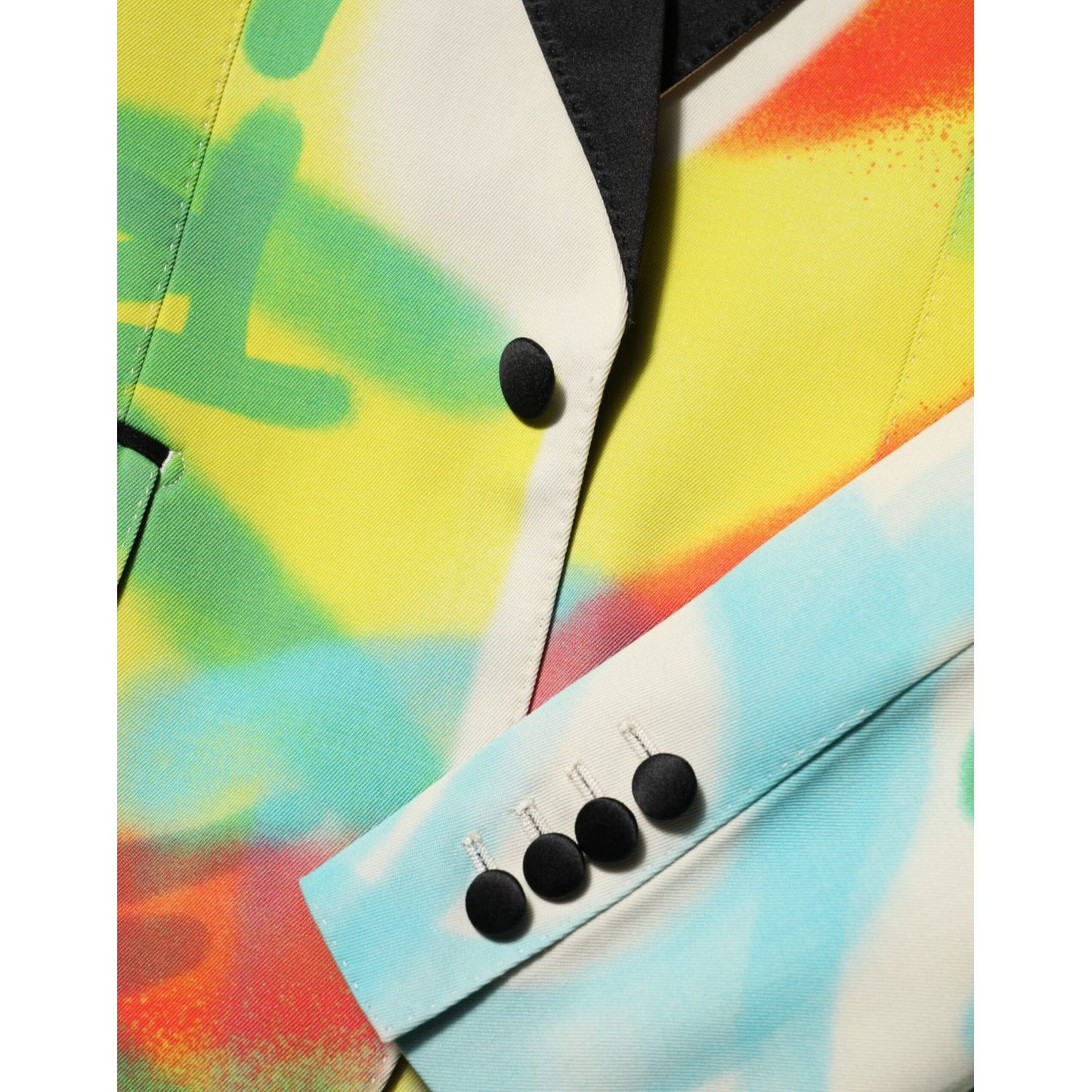 Dolce & Gabbana Multicolor Graffiti SICILIA 1 Button Men Suit Blazer