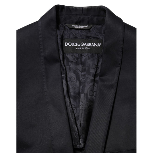 Dolce & Gabbana Black Cotton 1 Button Suit Jacket Blazer
