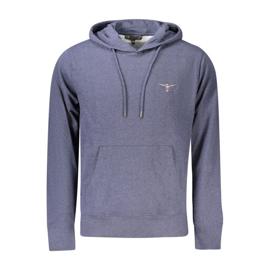 Accademia Militare Blue Cotton Men's Hooded Sweater