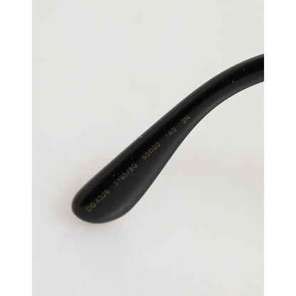 Dolce & Gabbana Black Silver Sequin Butterfly Polarized Sunglasses