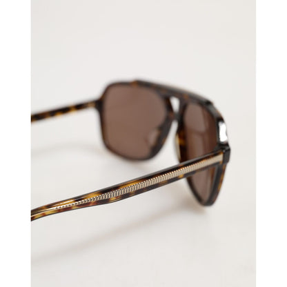 Dolce & Gabbana Dark Brown Tortoise Shell Pilot Frame Sunglasses