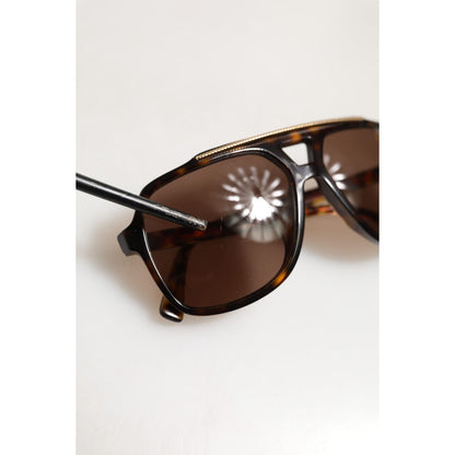 Dolce & Gabbana Dark Brown Tortoise Shell Pilot Frame Sunglasses