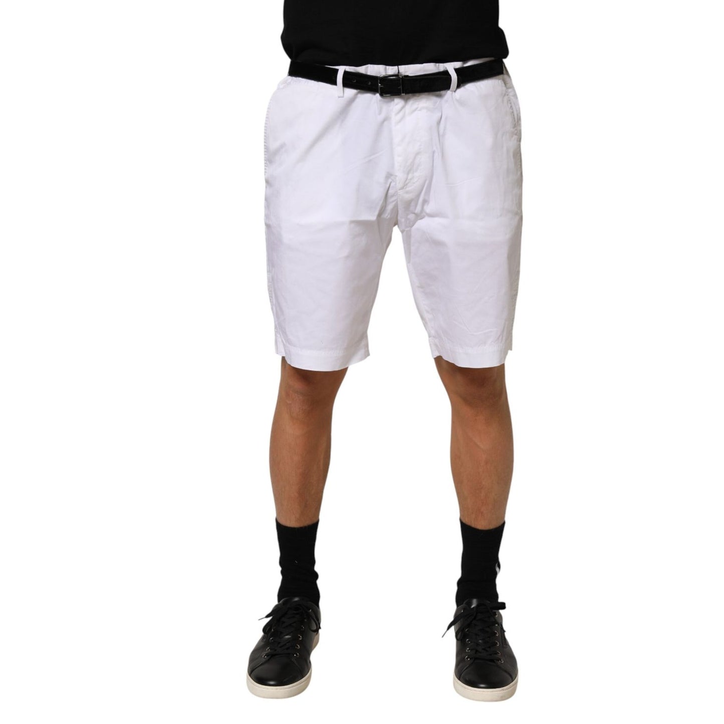 Dolce & Gabbana White Cotton Stretch Men Bermuda Pants