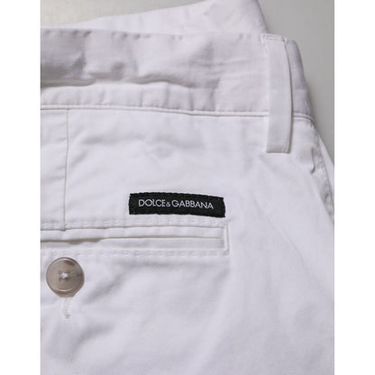Dolce & Gabbana White Cotton Stretch Men Bermuda Pants