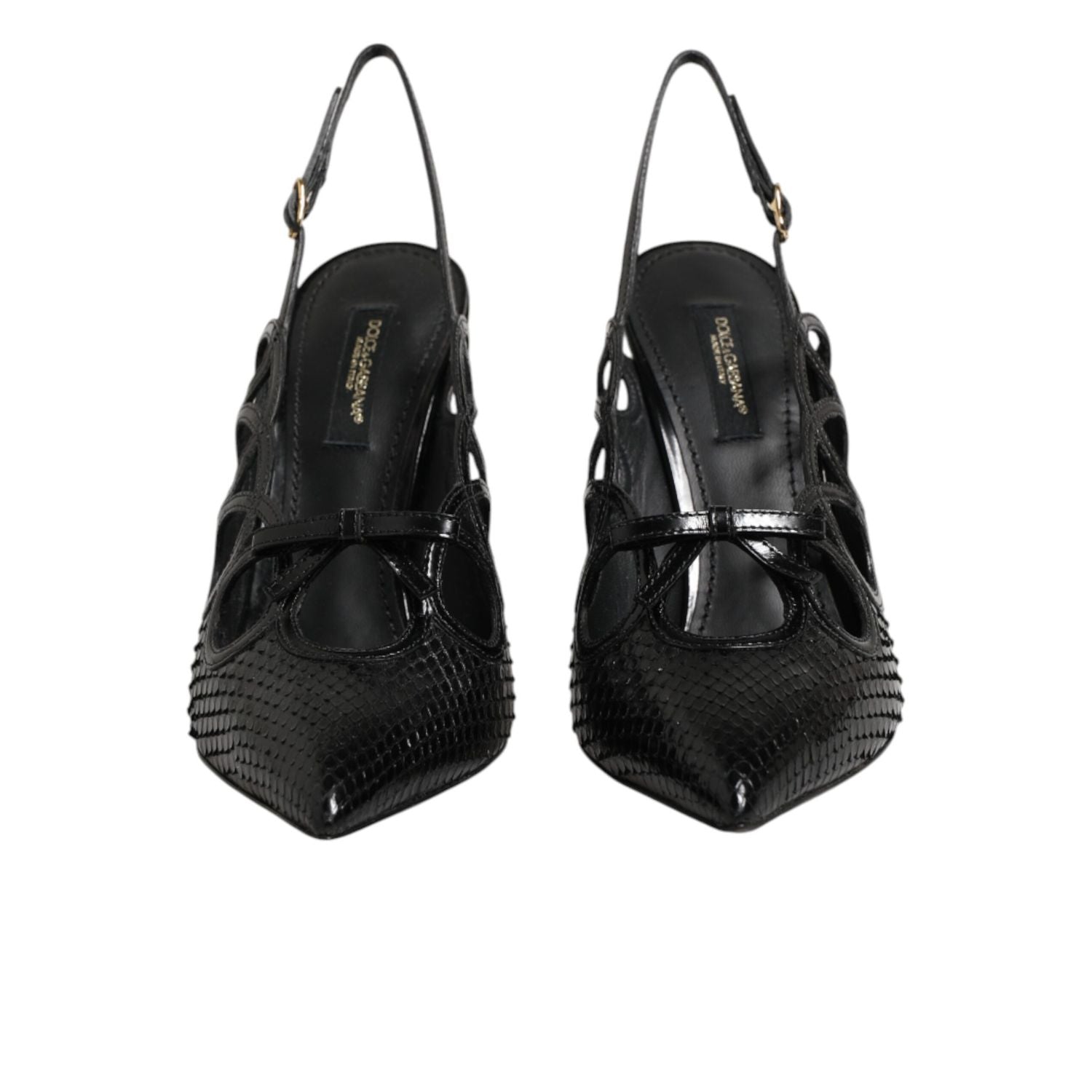 Dolce & Gabbana Leather High Heels Slingback Shoes