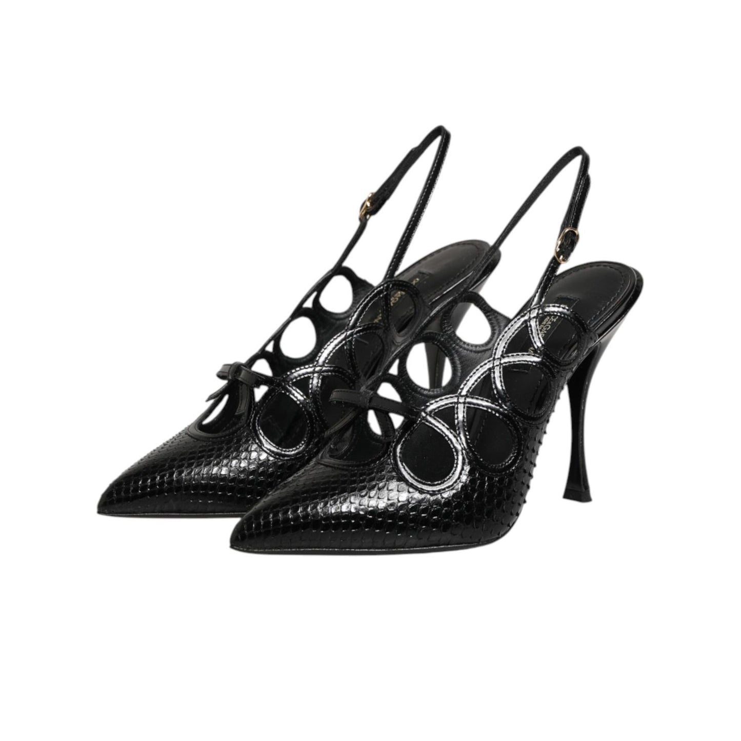 Dolce & Gabbana Leather High Heels Slingback Shoes
