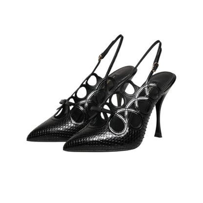 Dolce & Gabbana Leather High Heels Slingback Shoes