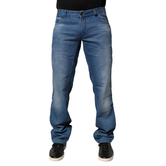 Verri Blue Washed Cotton Regular Fit Men Denim Trouser Jeans