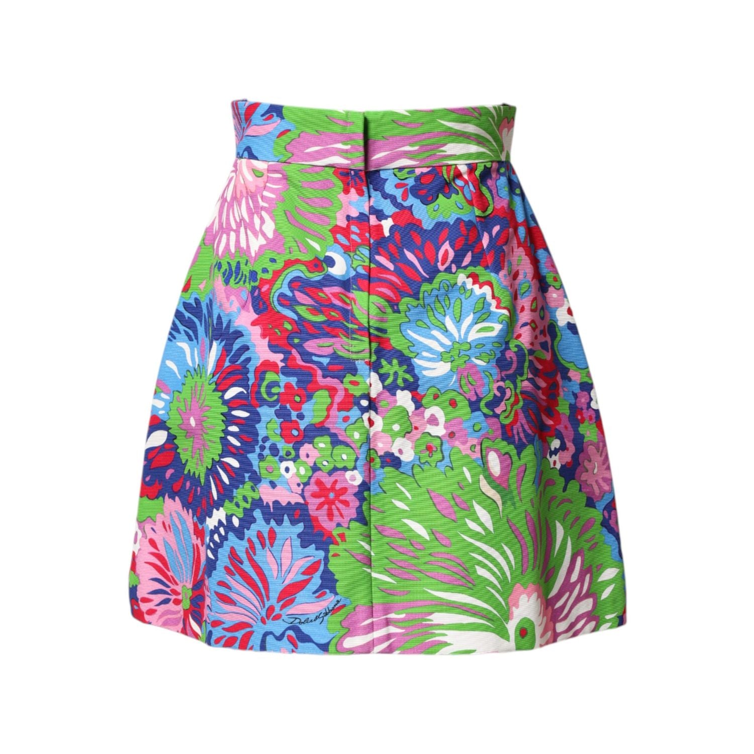 Dolce & Gabbana Multicolor Floral Buttoned High Waist Mini Shorts