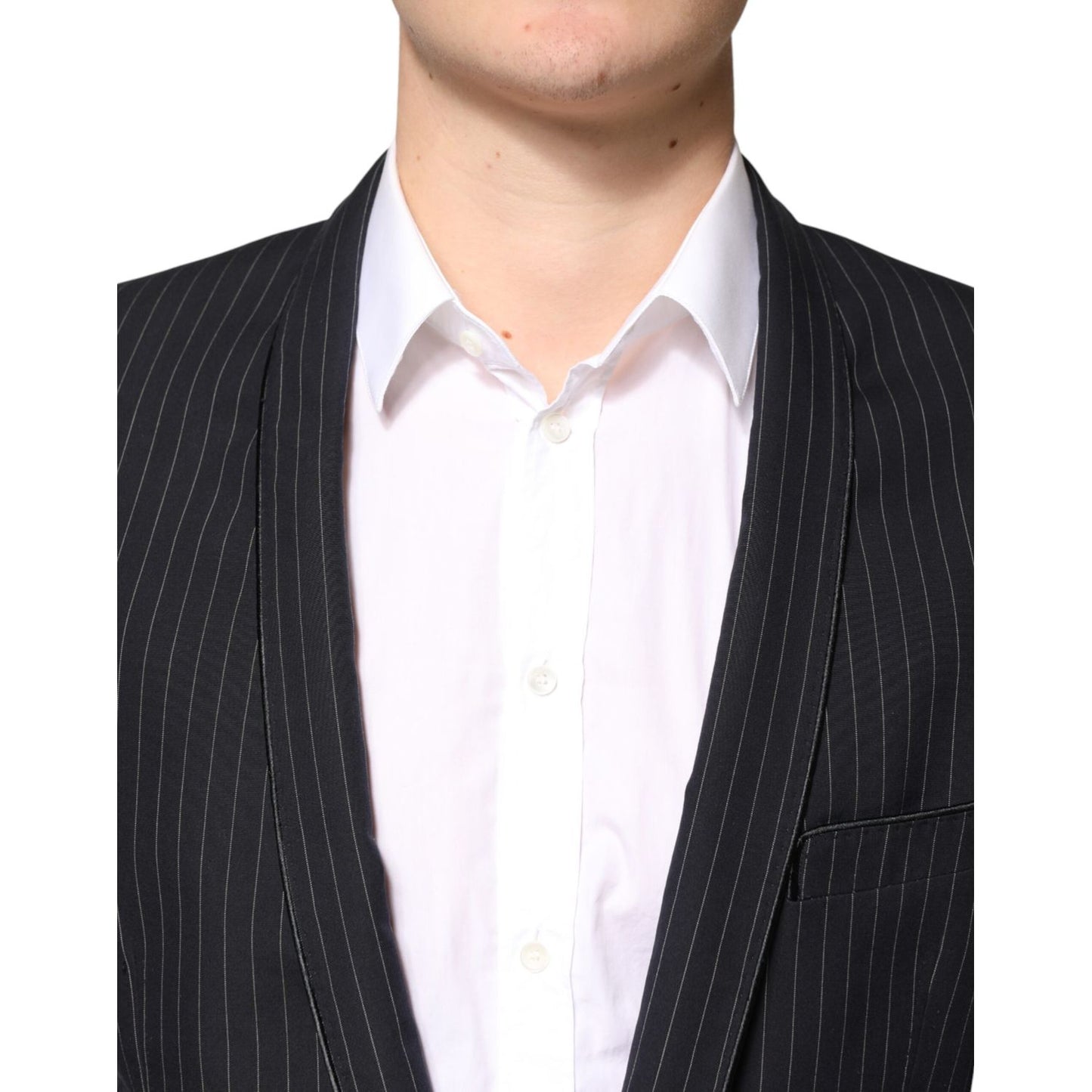 Dolce & Gabbana Dark Gray Stripes 1 Button Suit Jacket Blazer
