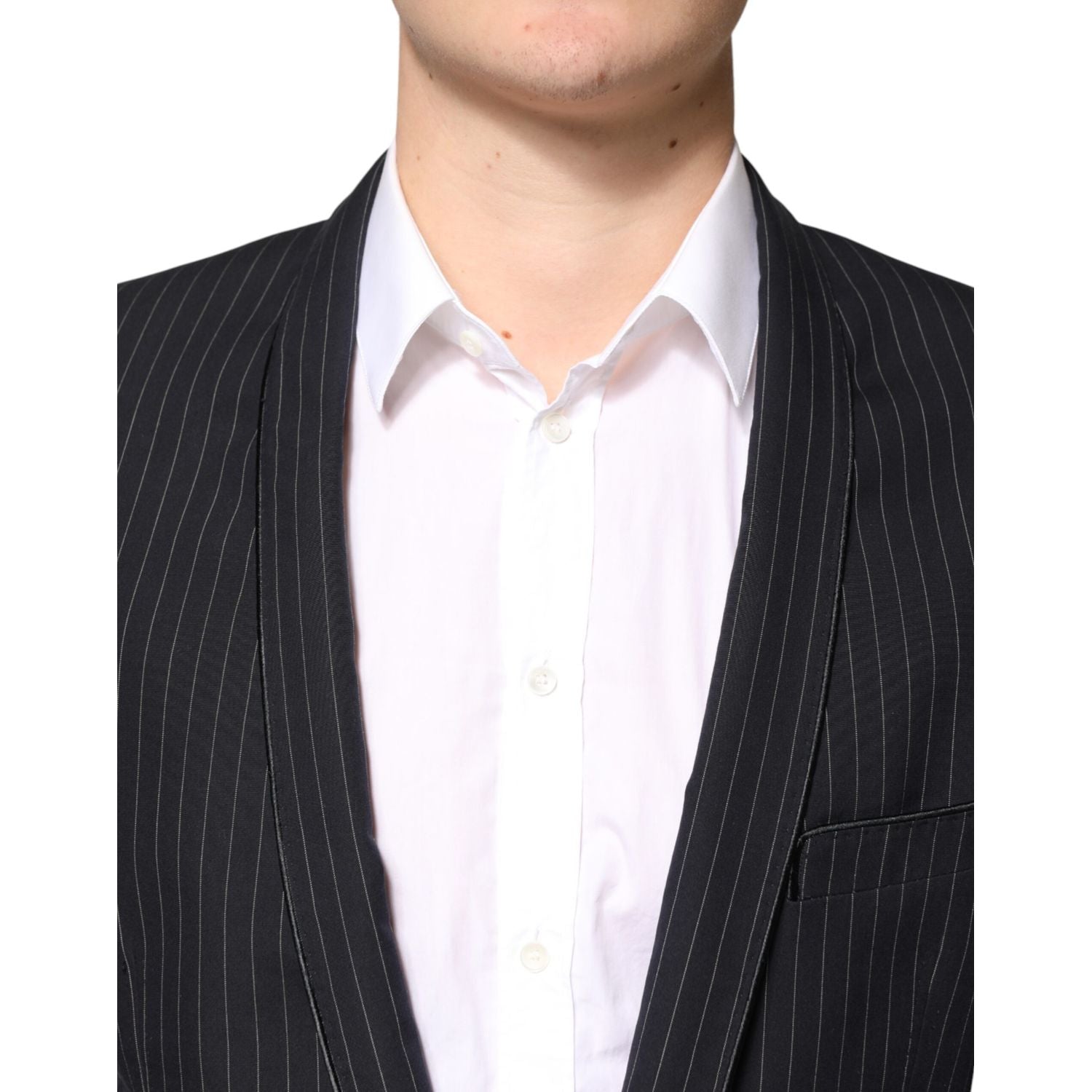 Dolce & Gabbana Dark Gray Stripes 1 Button Suit Jacket Blazer
