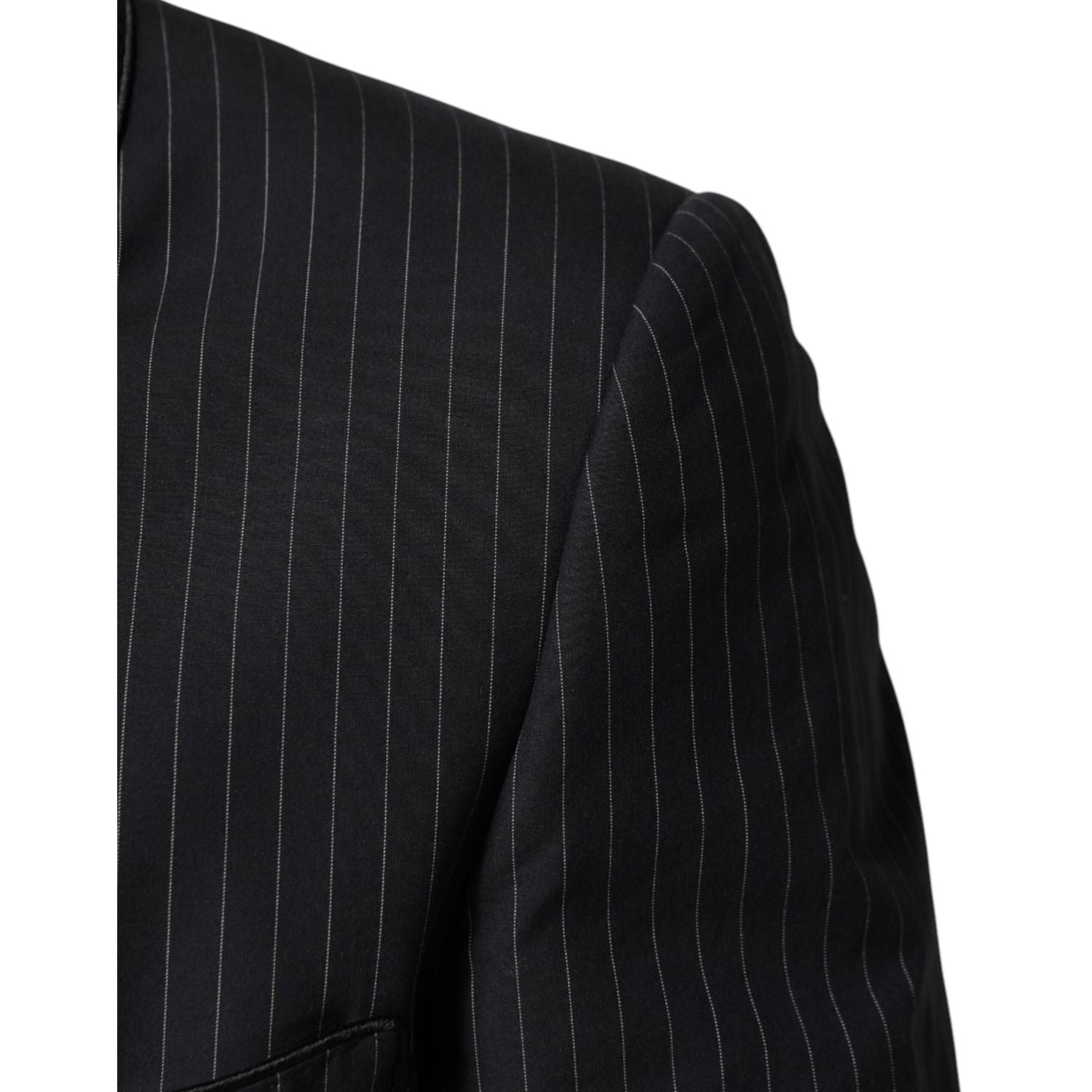 Dolce & Gabbana Dark Gray Stripes 1 Button Suit Jacket Blazer